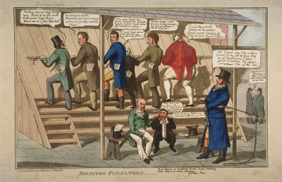 Purgatório de Brixton, 1822 (gravura à mão colorida) de English School