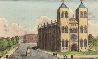 Catedral de Brunswick, Alemanha, último lugar de descanso da Rainha Carolina, esposa distante do Rei Jorge IV (gravura colorida) de English School