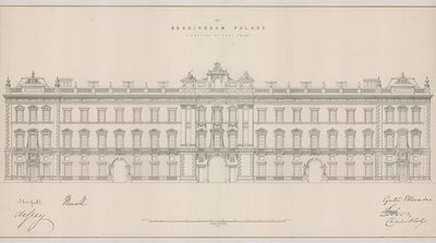 Palácio de Buckingham, elevação da frente leste de English School