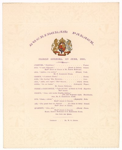 Concerto do Buckingham Palace, 13 de junho de 1890 de English School