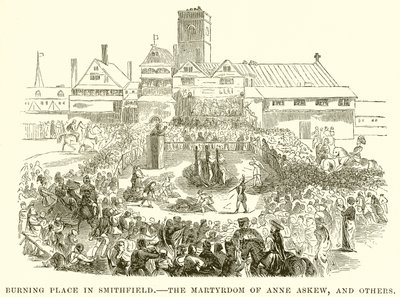 Palácio ardente em Smithfield .-- O martírio de Anne Askew e outros de English School