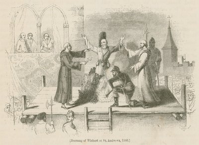 Queima de Wishart em St. Andrews, 1546 de English School