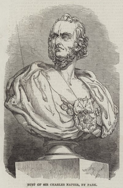 Busto de Sir Charles Napier, por Park (gravura) de English School