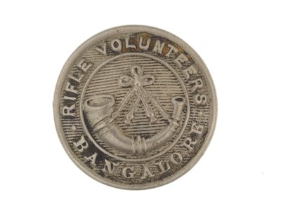 Button, voluntários de rifle de Bangalore, 1880-1920 de English School