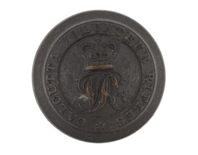 Button, rifles voluntários de Calcutá, pré-1901 de English School