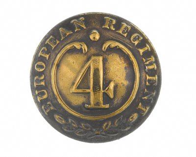 Button, outras patentes, 4º Regimento Europeu de Bengala, 1855-1861. de English School