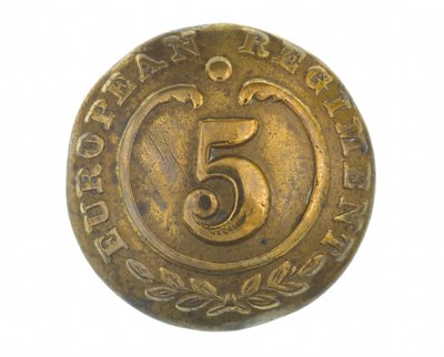 Button, outras patentes, 5º Regimento Europeu de Bengala, 1858-1860 de English School