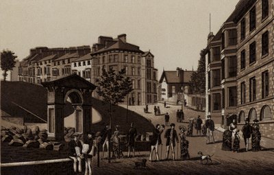 Buxton: St Anns Well and Hall Bank (litho) de English School