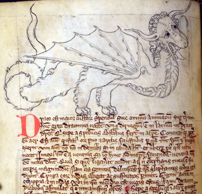CCA-LitMs - D - 10 fol. 24v Dragon, do Bestiário de English School
