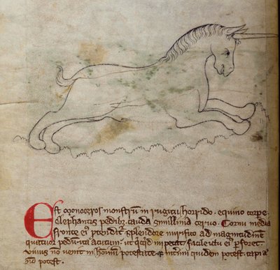 CCA-LitMs - D - 10 fol. 2v Monoceros, do Bestiário de English School