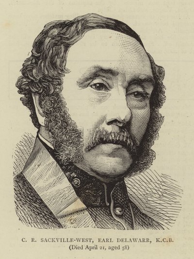 C.R. Sackville-West, Conde Delawarr, KCB (gravura) de English School