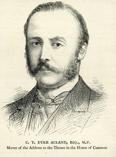 Ilustração de Dyke Acland do CT do gráfico 17 de fevereiro de 1883 de English School