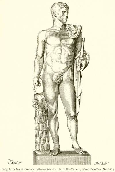 Caligula em traje heróico de English School