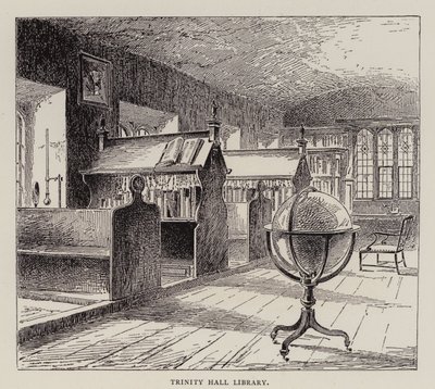 Cambridge: Biblioteca Trinity Hall (gravura) de English School