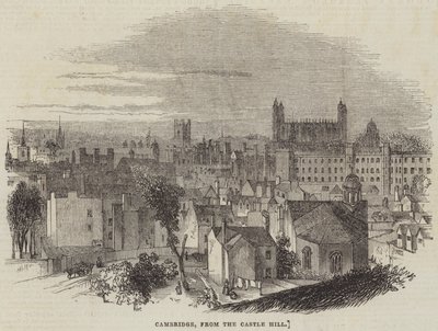 Cambridge, de Castle Hill (gravura) de English School
