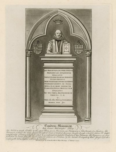 Camdens Monument em Poets Corner de English School