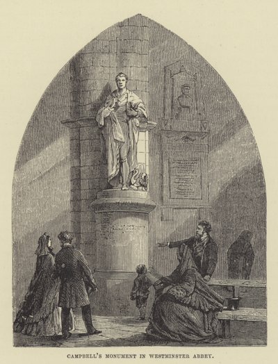 Monumento de Campbell na Abadia de Westminster (gravura) de English School
