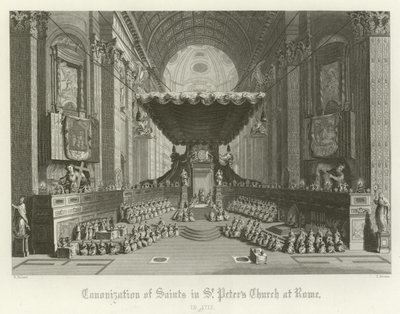 Canonização dos santos na Igreja de São Pedro, Roma, 1712 de English School