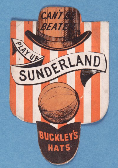 Cant Be Beaten, jogar Sunderland, Baines cartão em forma de um escudo de English School