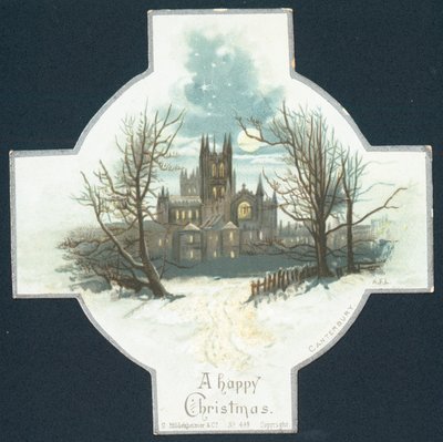Catedral de Canterbury, cartão de Natal de English School