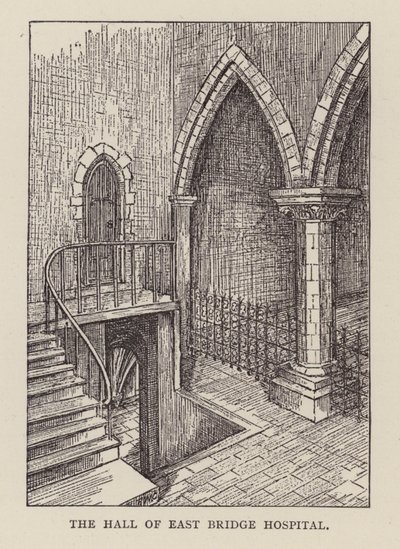 Canterbury: O Hall of East Bridge Hospital (litho) de English School
