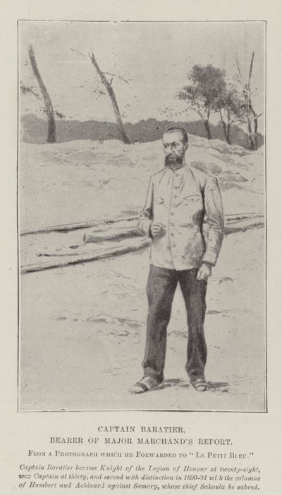 Capitão Baratier, Portador do Relatório do Major Marchand (litho) de English School