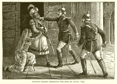 Capitão Hodson prendendo o rei de Deli, 1857 de English School