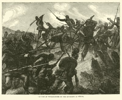 Captura de Mitrailleuses pelos bávaros em Worth, agosto de 1870 de English School