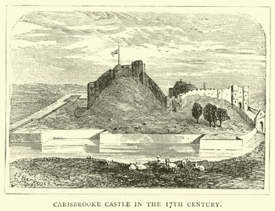 Castelo de Carisbrooke no século XVII de English School