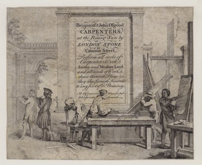 Carpinteiros, Benjamin e John Osgood, cartão de comércio de English School