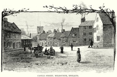 Castle Street, Melbourne, Inglaterra (gravura) de English School