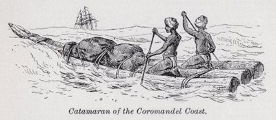 Catamarã da Costa de Coromandel (litho) de English School