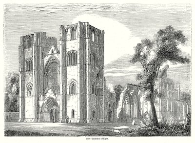 Catedral de Elgin (gravura) de English School