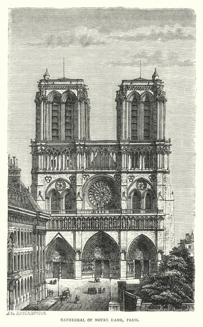 Catedral de Notre Dame, Paris (gravura) de English School