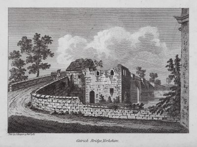 Catrick Bridge, Yorkshire (gravura) de English School