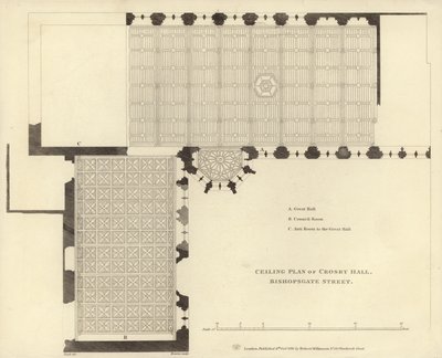 Plano de teto do Crosby Hall de English School