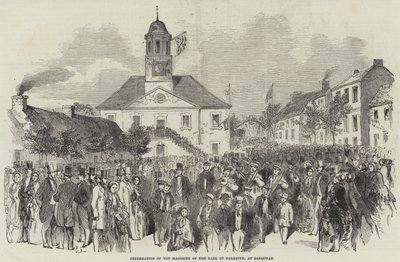 Celebração da Maioria do Conde de Dalkeith, em Sanquhar (gravura) de English School