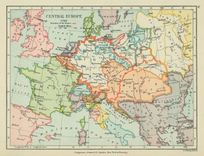 Europa Central (litografia a cores) de English School