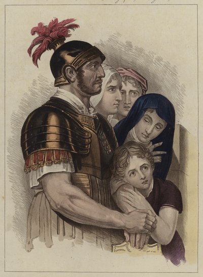 Centurião e a sua família (cor litho) de English School