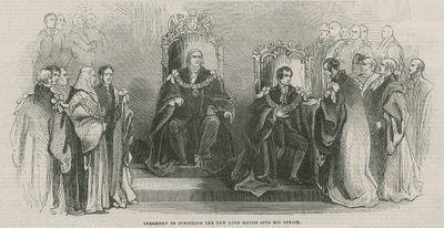 Cerimônia de indução do novo Lord Mayor em seu escritório de English School