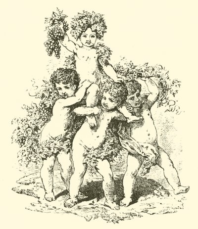 Champanhe, figuras alegóricas (gravura) de English School