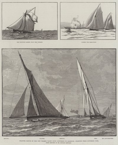 Channel Match of the New Thames Yacht Club, Southend to Harwich, a partir de Southend Pier (gravação) de English School