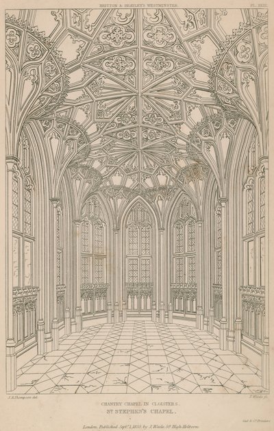 Capela capela, em, claustros, st, stephens, capela, westminster, palácio de English School