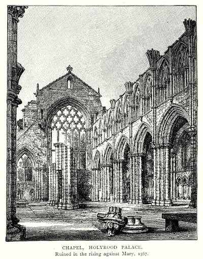 Capela, Palácio de Holyrood (gravura) de English School