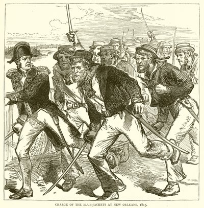 Carga dos Casacos Azuis em Nova Orleans, 1815 de English School