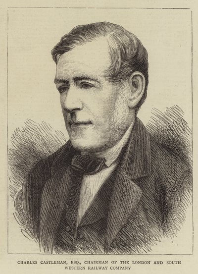 Charles Castleman, Esquire, Presidente da London and South Western Railway Company (gravura) de English School