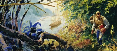 Charles Darwin estava a bordo do HMS Beagle enquanto percorria o litoral da América do Sul de English School