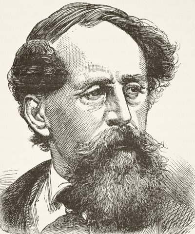Charles Dickens, de "A História Nacional e Doméstica da Inglaterra", de William Hickman Smith Aubrey (1858-1916) publicou Londres, c.1890 de English School