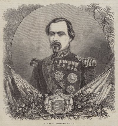 Carlos III, Príncipe do Mónaco (gravura) de English School