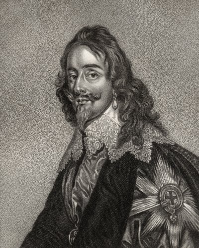 Charles I, gravado por Bocquet, de "Um Catálogo dos Autores Reais e Nobres", publicado em 1806 de English School